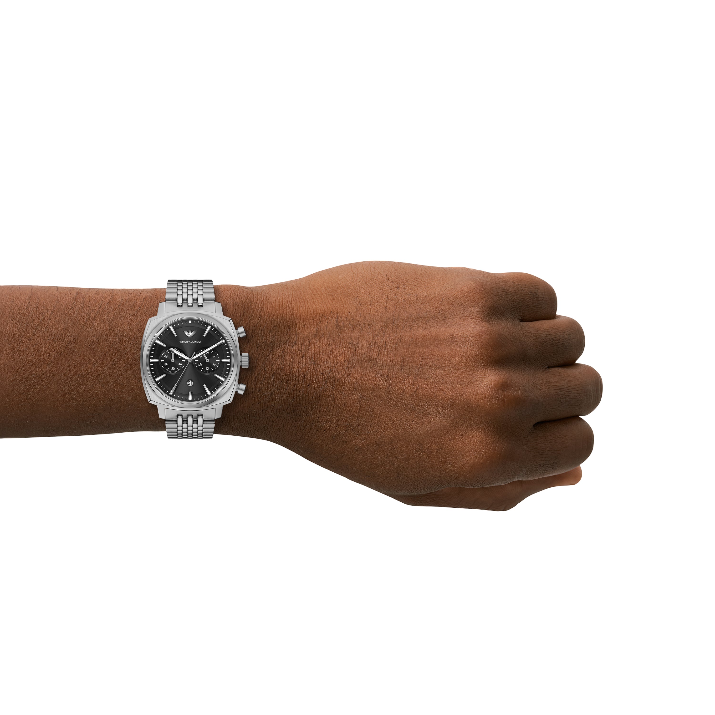 Emporio Armani Black Dial Stainless Steel Silver Watch AR11725