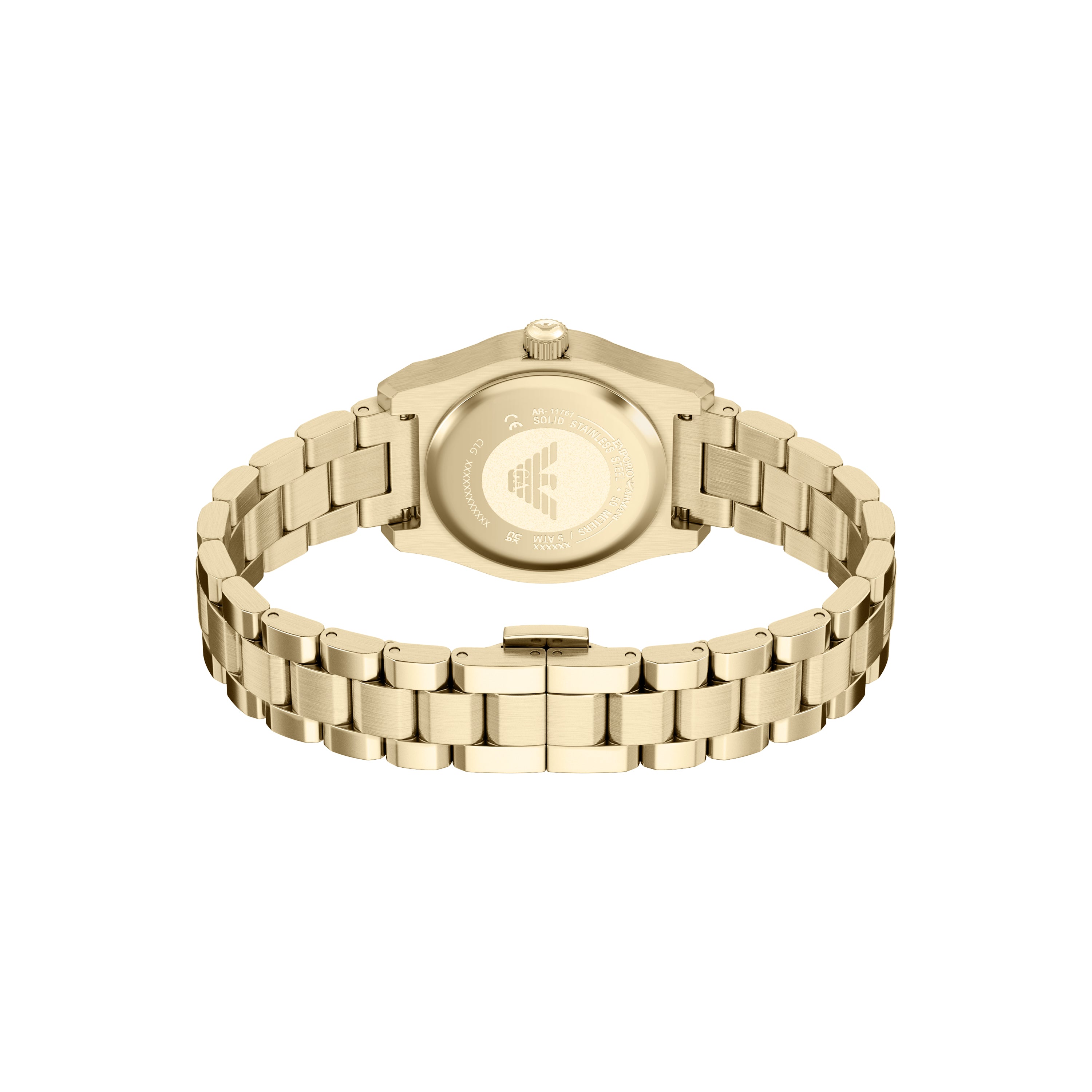 Emporio Armani Green Dial Gold Tone Stainless Steel Women's Watch AR11761