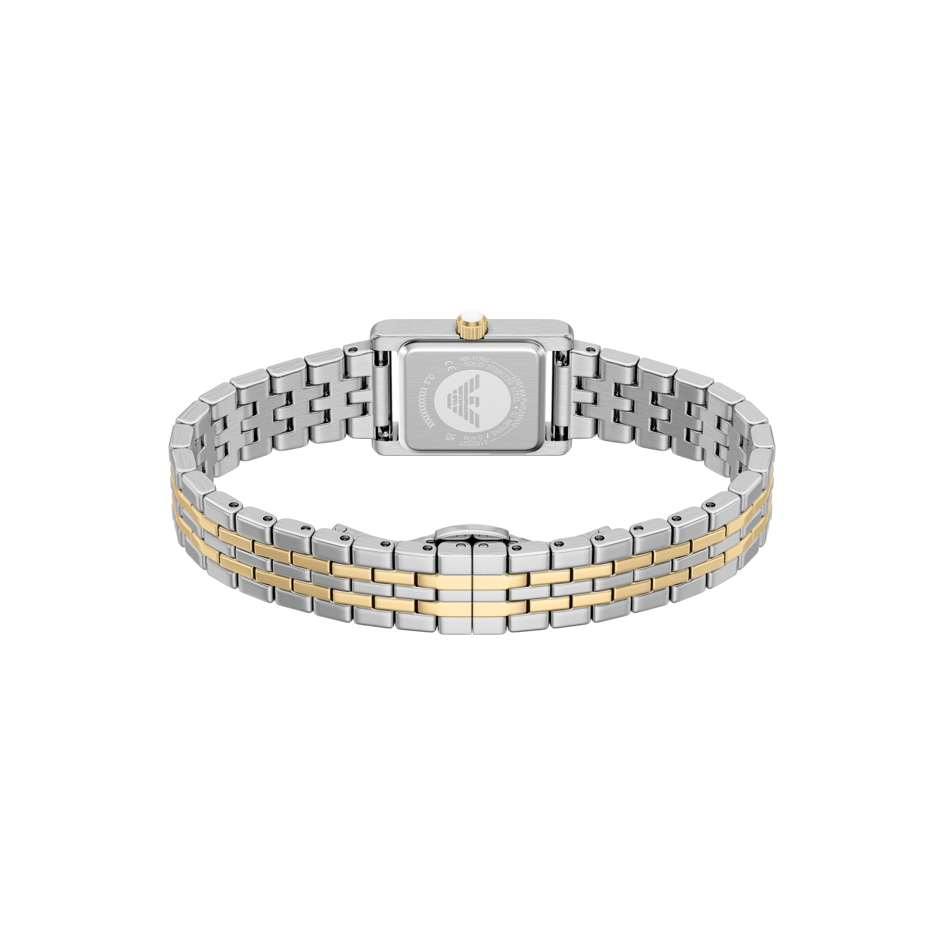 Emporio Armani Two Tone 26mm White Dial Women's Watch AR11763