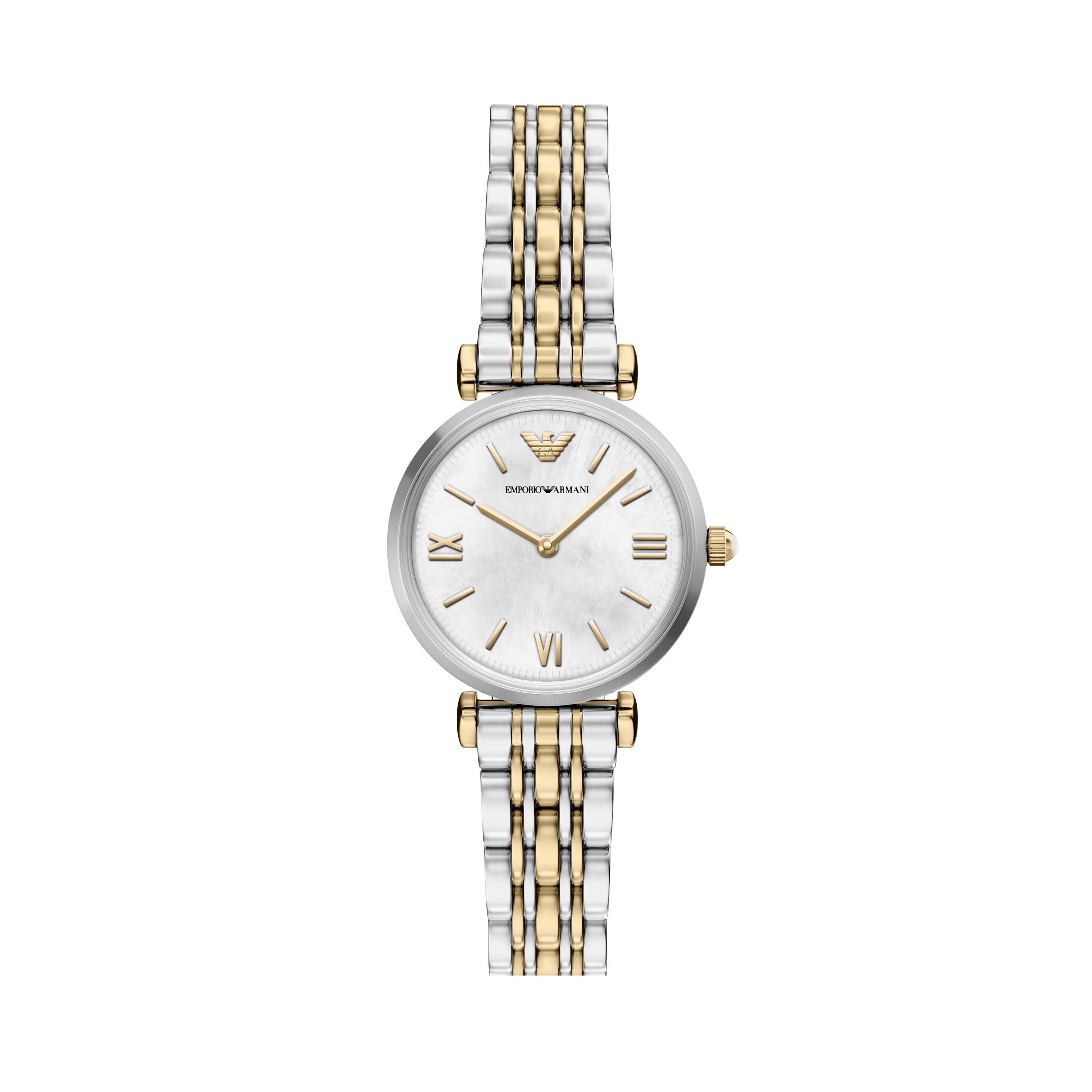 Emporio Armani Two-Tone Stainless Steel Brown Dial Women's Watch AR11769