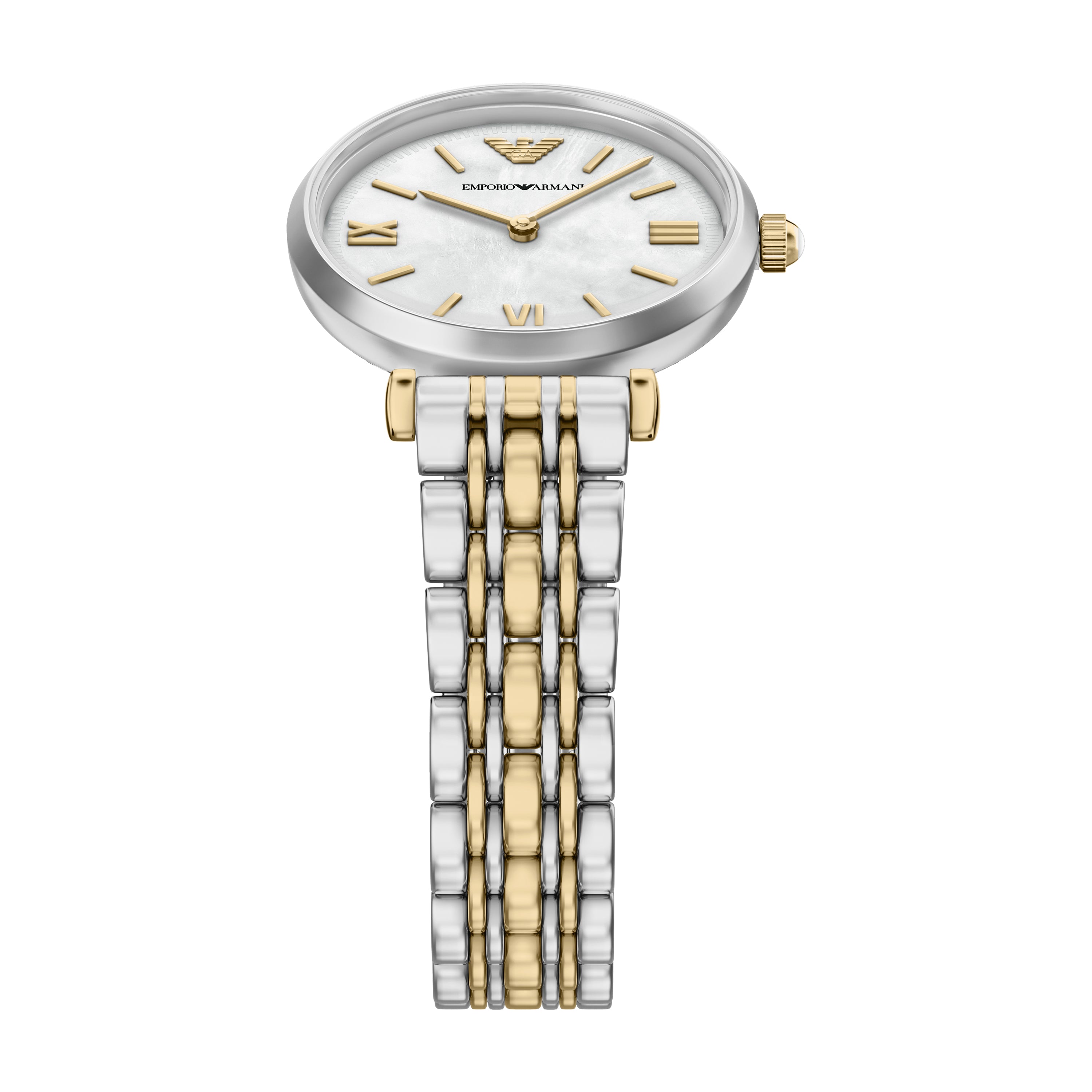 Emporio Armani Two-Tone Stainless Steel Brown Dial Women's Watch AR11769