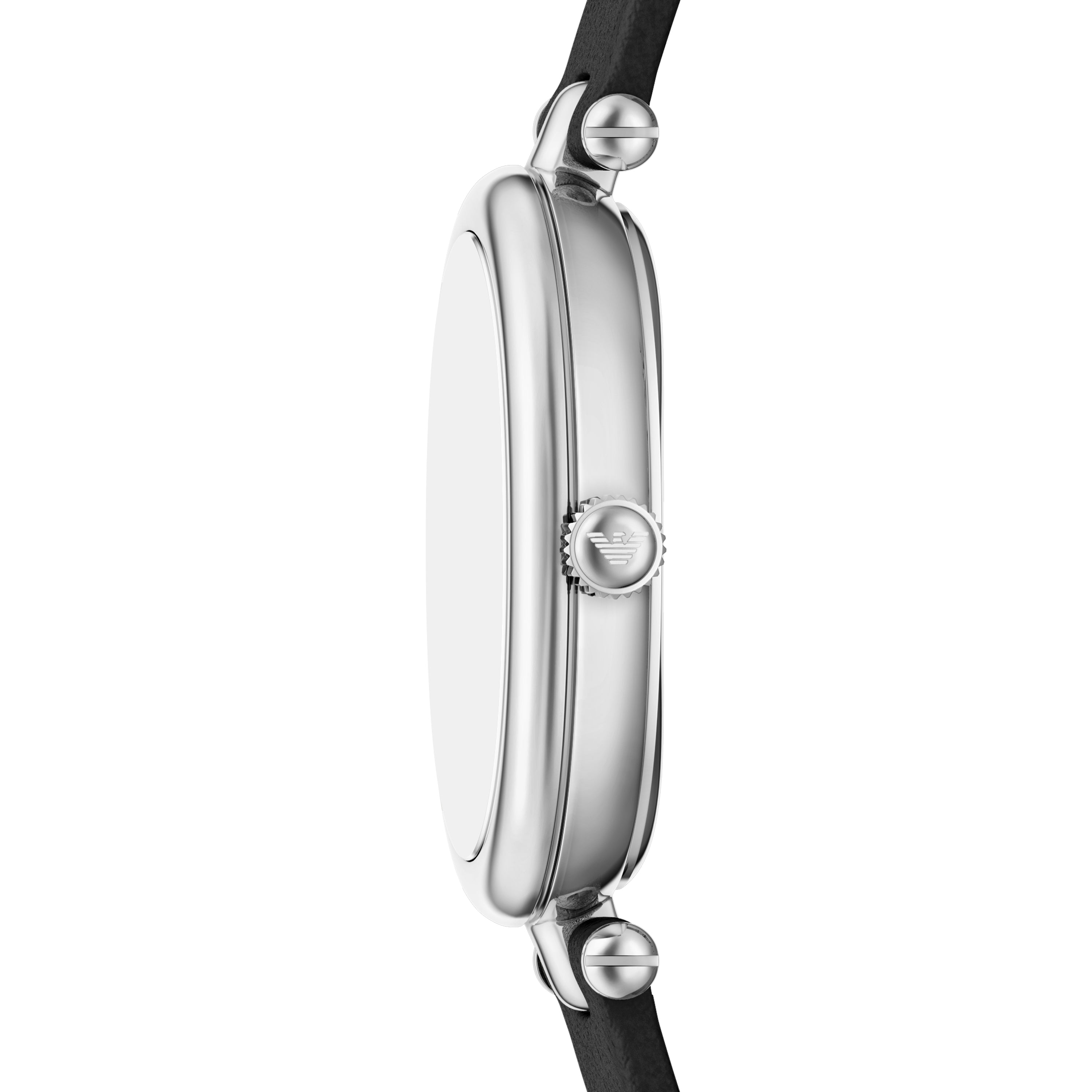 Emporio Armani White Dial Black Leather Strap Watch AR11778