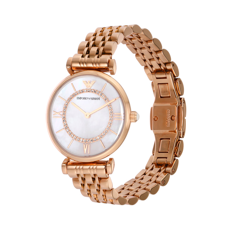 Emporio Armani Luxurious Rose Gold Stainless Steel Women's Watch AR1909