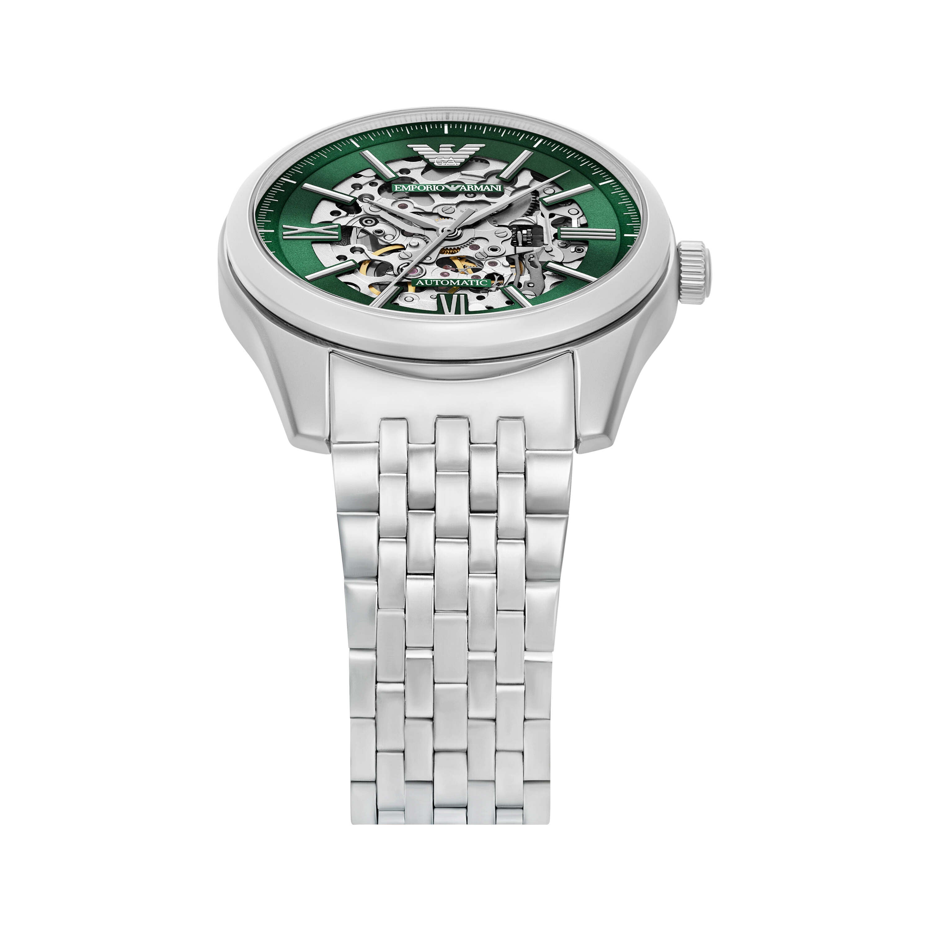 Armani Automatic Stainless Steel Green Dial Watch AR60091