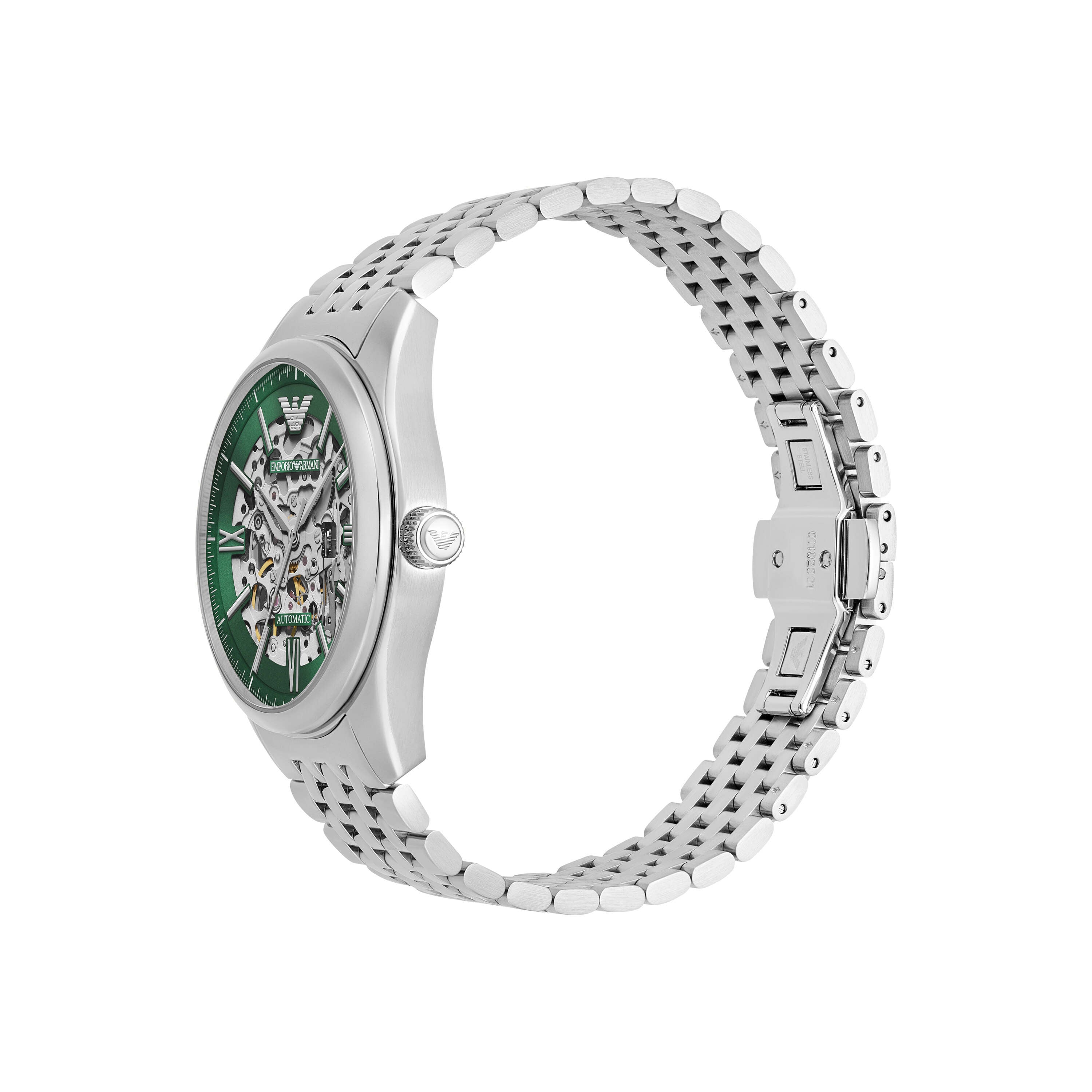 Armani Automatic Stainless Steel Green Dial Watch AR60091