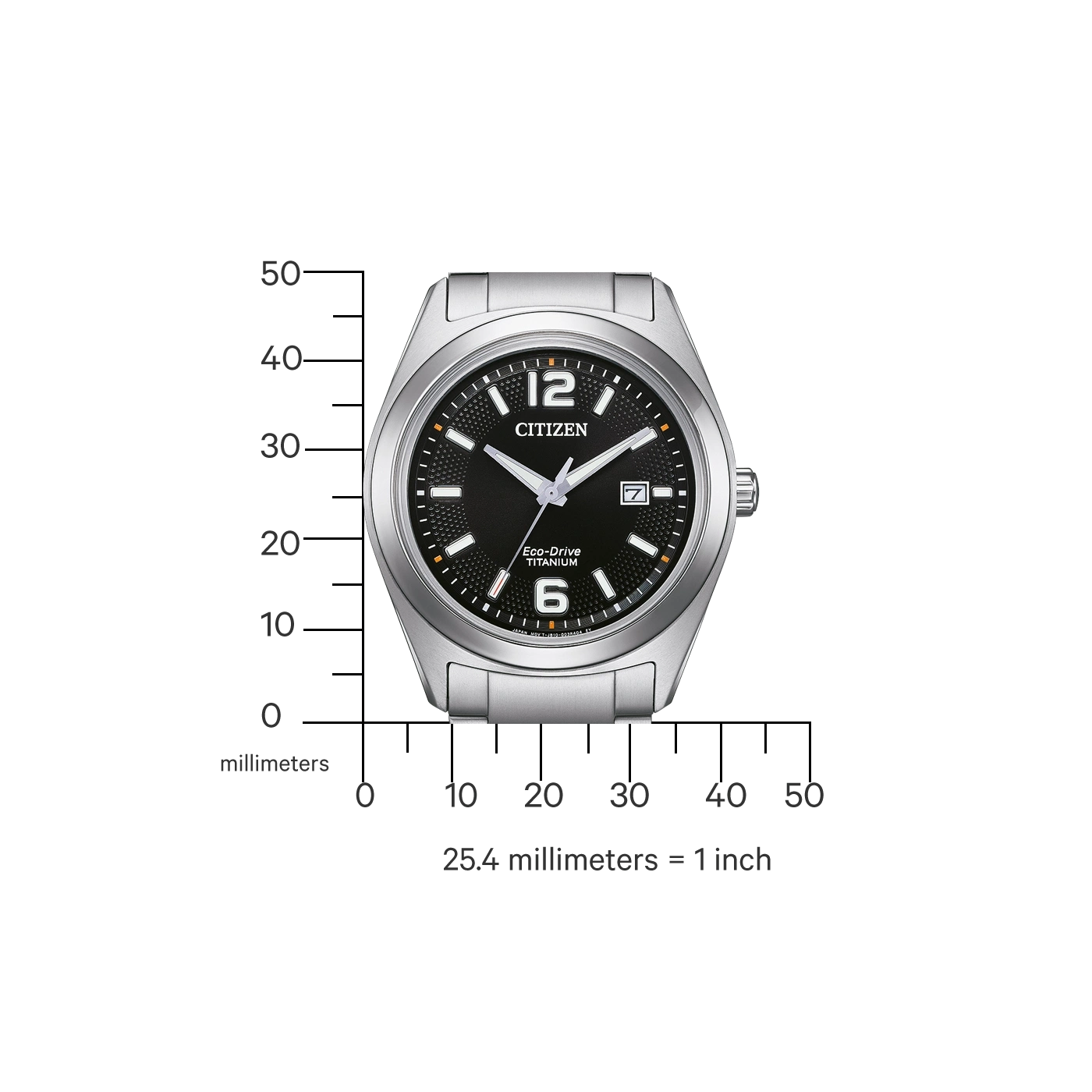 Citizen Super Titanium AW1641-81E men's watch black dial silver titanium bracelet case back
