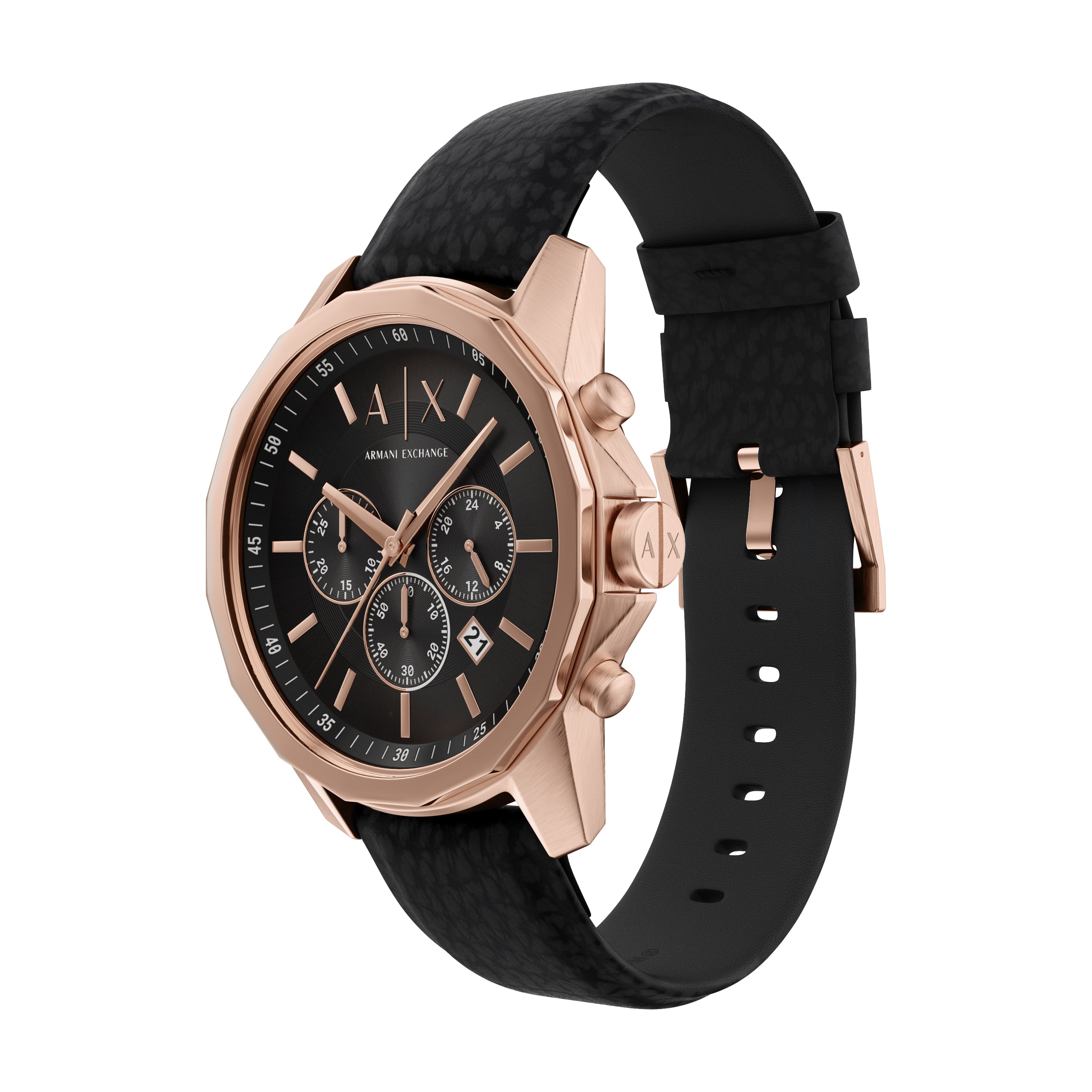 Armani Exchange Chronograph Black Rubber Band Watch AX1769