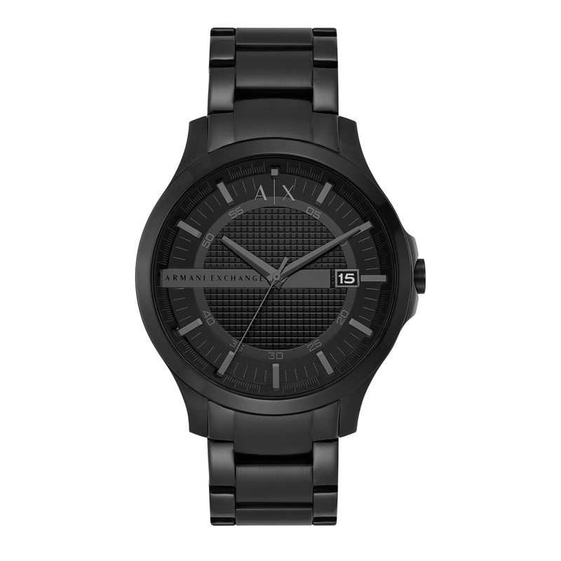 Armani Black Stainless Steel Luxury Watch for Men - Model AX2104