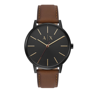 Armani Cayde Classic Brown Leather Quartz Watch AX2706