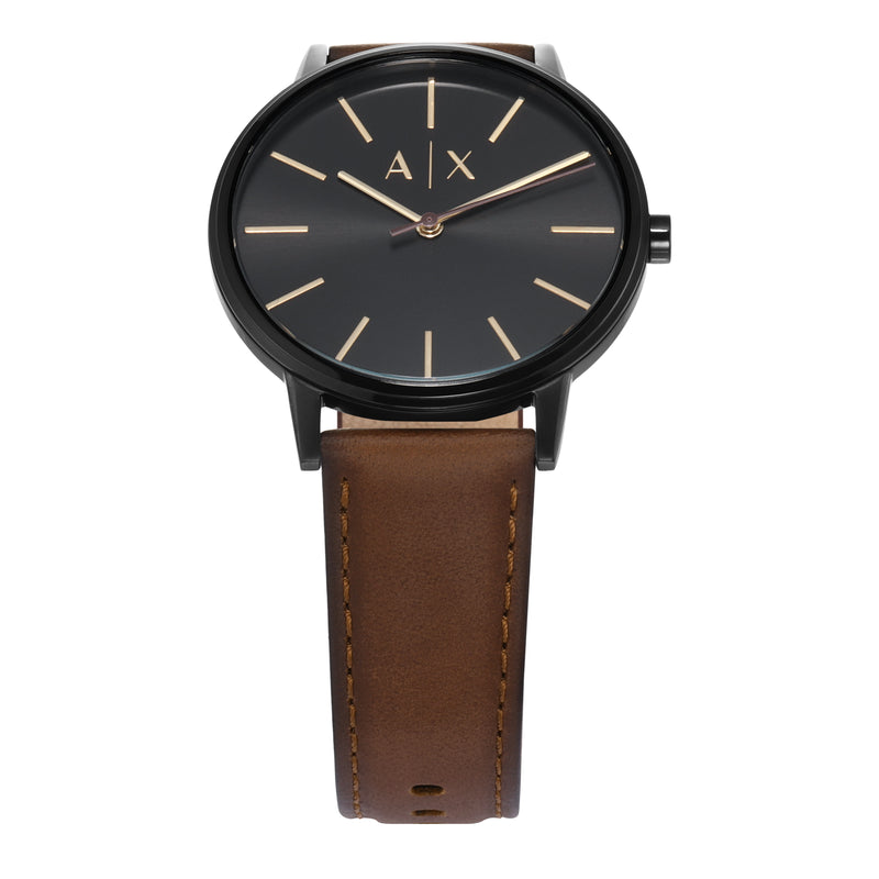 Armani Cayde Classic Brown Leather Quartz Watch AX2706