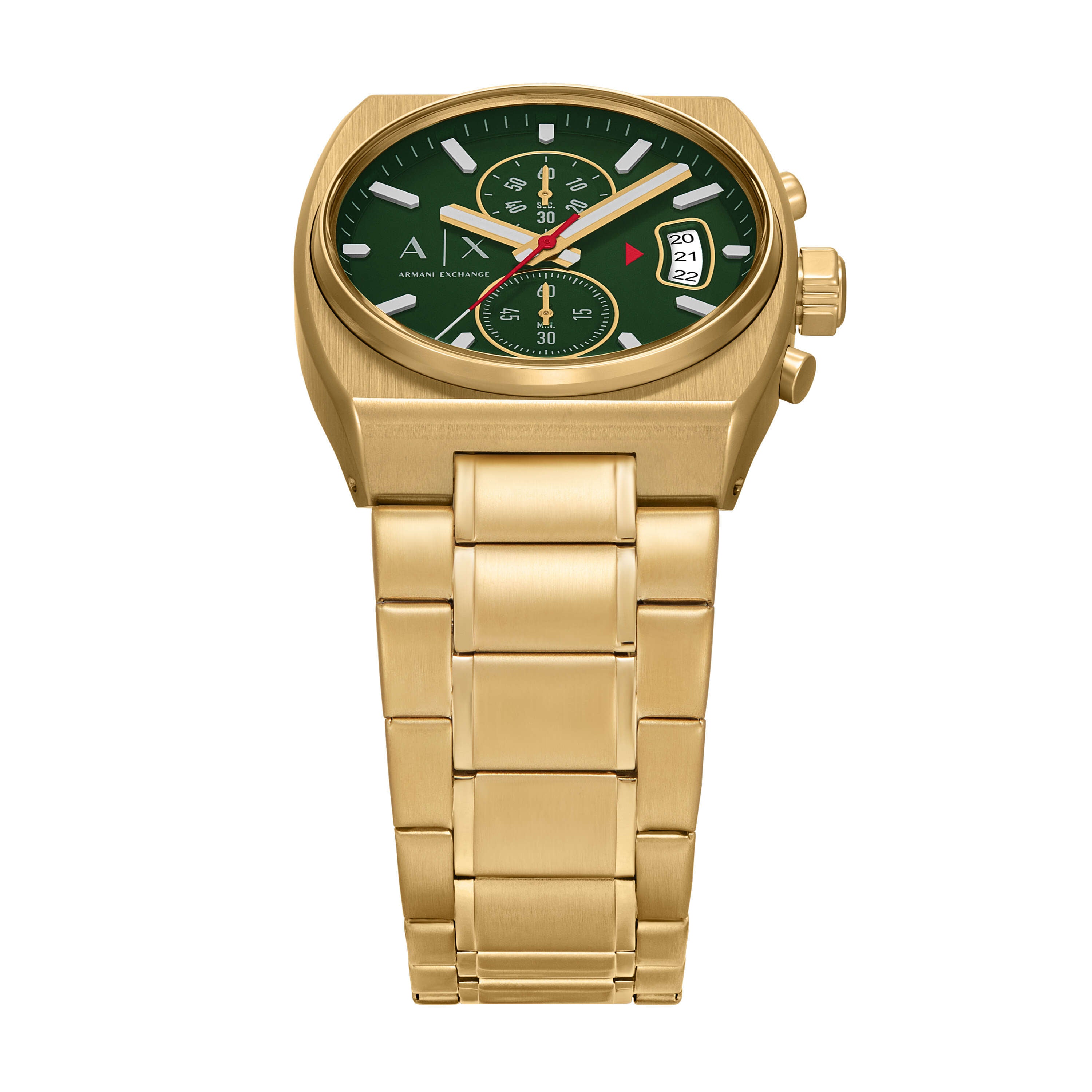 Armani Exchange Chronograph Gold Stainless Steel Green Dial Watch AX2822