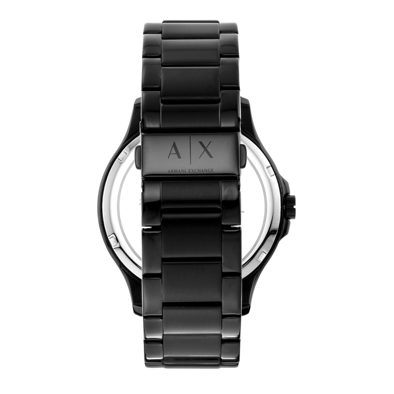 Armani Elegance Black Steel Watch and Bracelet Gift Set AX7101