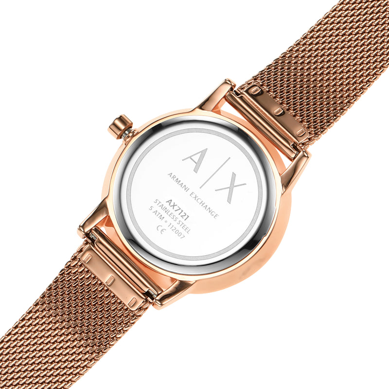 Armani Rose Gold Luxury Watch with Stainless Steel Band AX7121