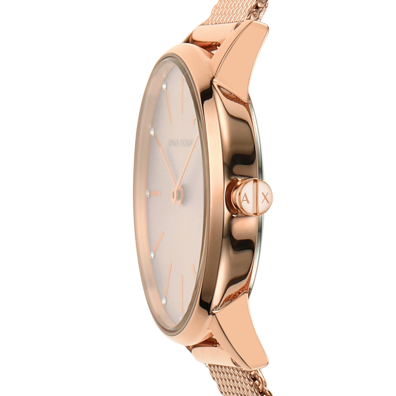 Armani Rose Gold Luxury Watch with Stainless Steel Band AX7121