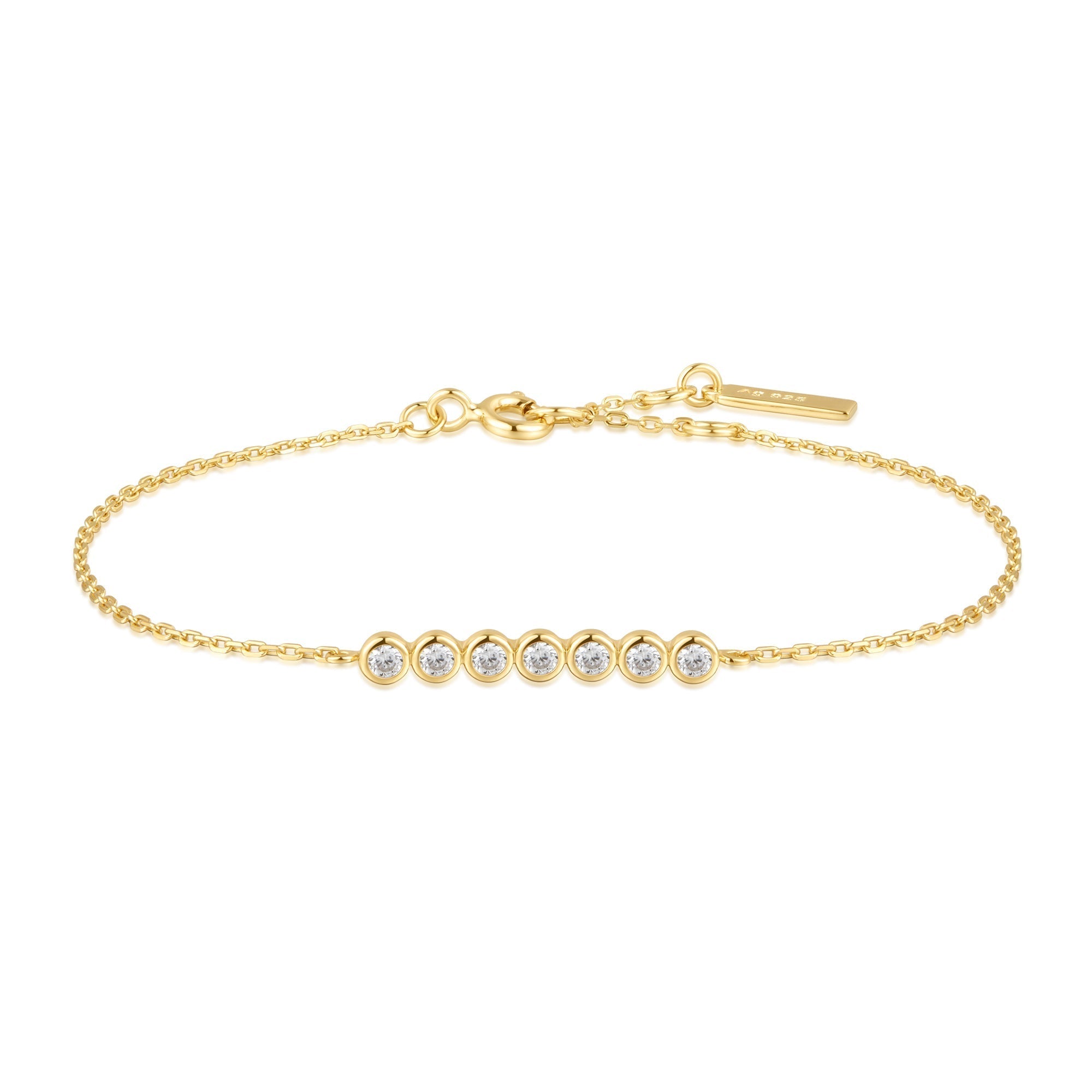Ania Haie Gold Bezel Bracelet Chic Creator Modern Style Jewelry