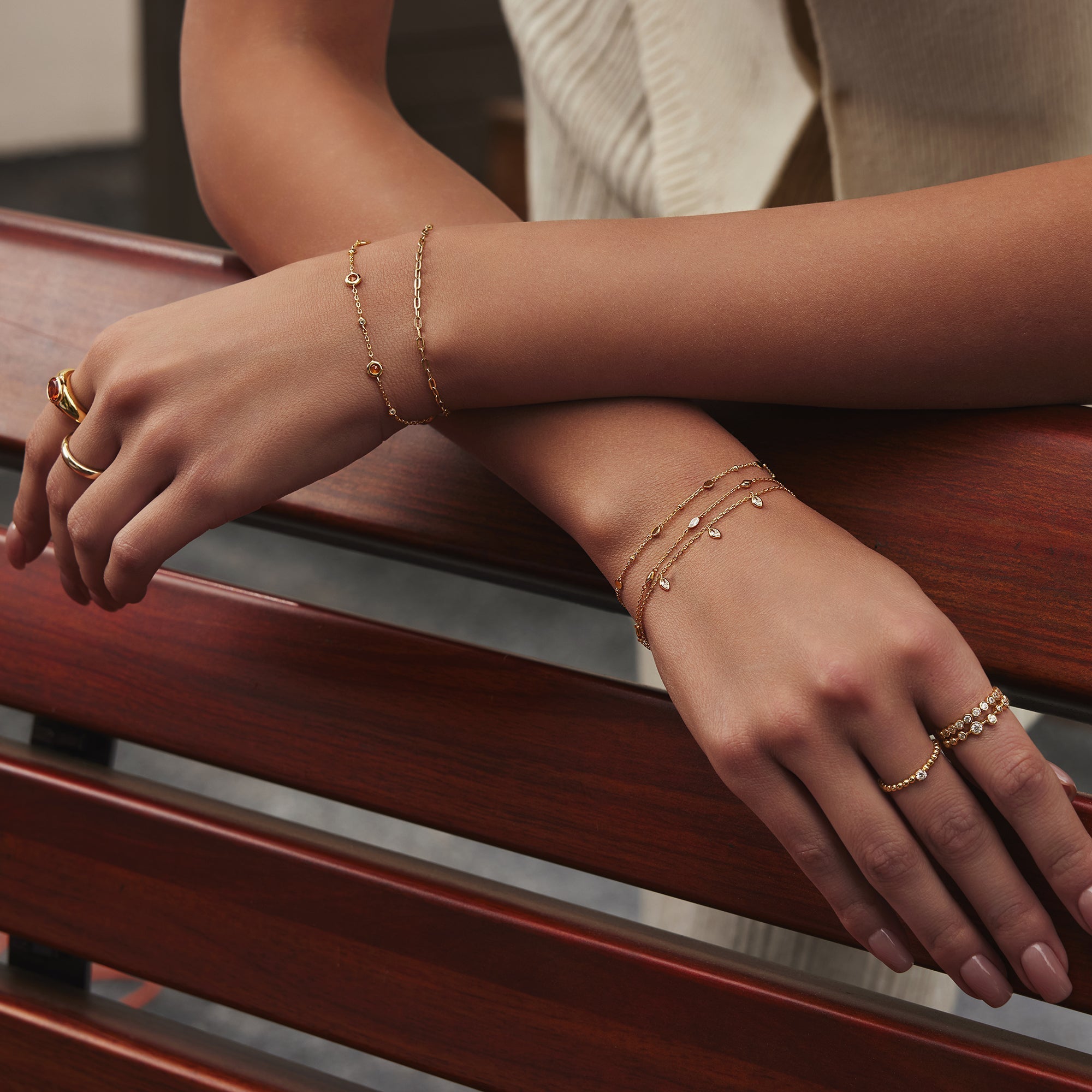 Gold Rhombus Station Bracelet Adds Modern Sophistication to Style