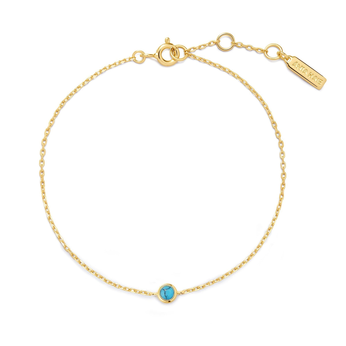 Ania Haie Gold Bezel-Set Lab-Created Turquoise Solitaire Bracelet