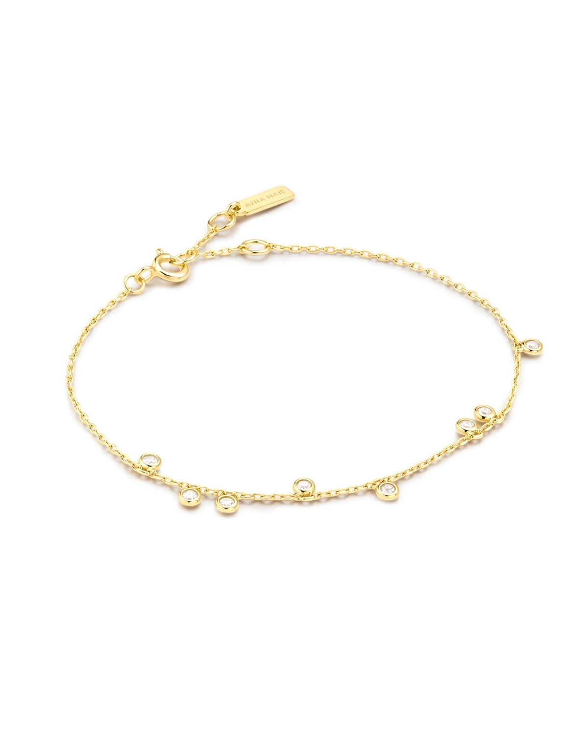 Ania Haie Gold Bezel-Set Droplet Station Bracelet B076-01G B076-01G front packshot
