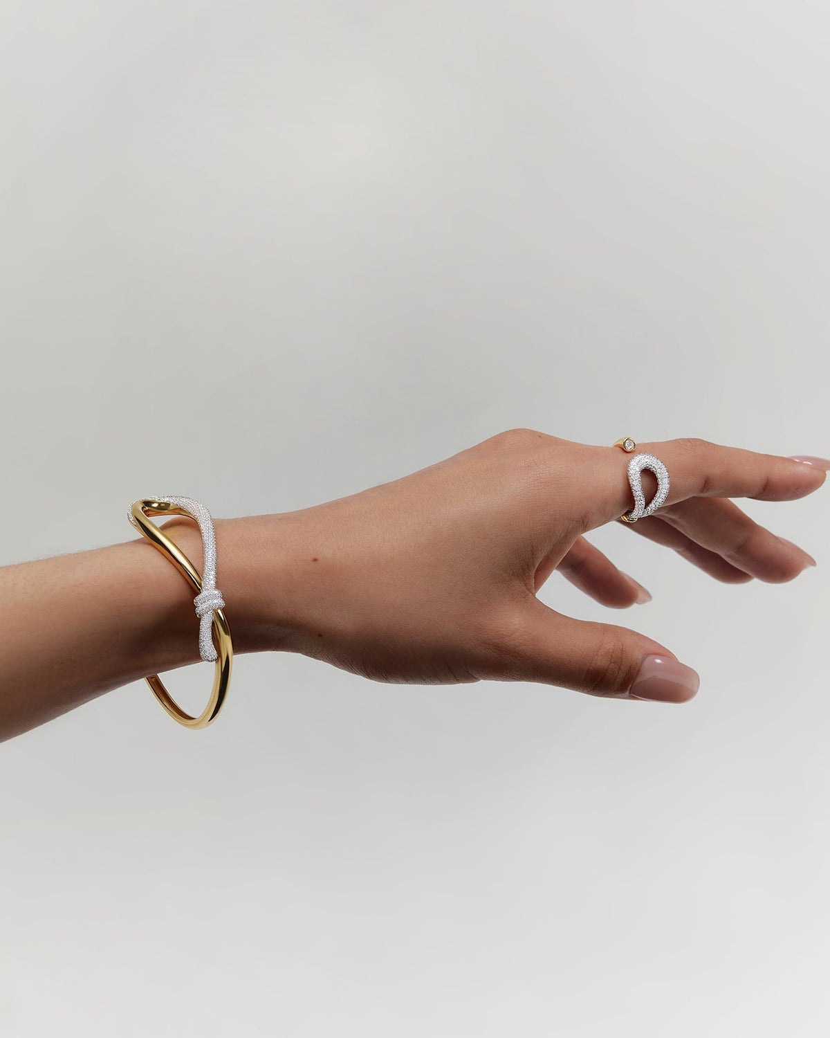 Ania Haie Gold Pave Knot Cuff Bracelet B077-04G B077-04G view 3