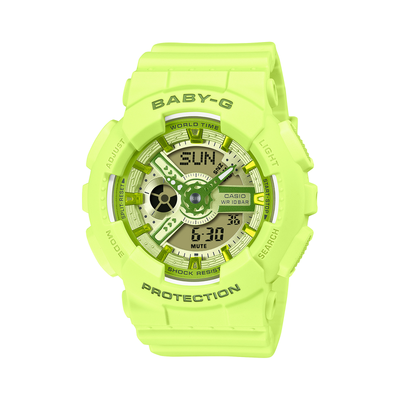 Baby-G Green Dial Green Resin Band Watch BA110YK-3A