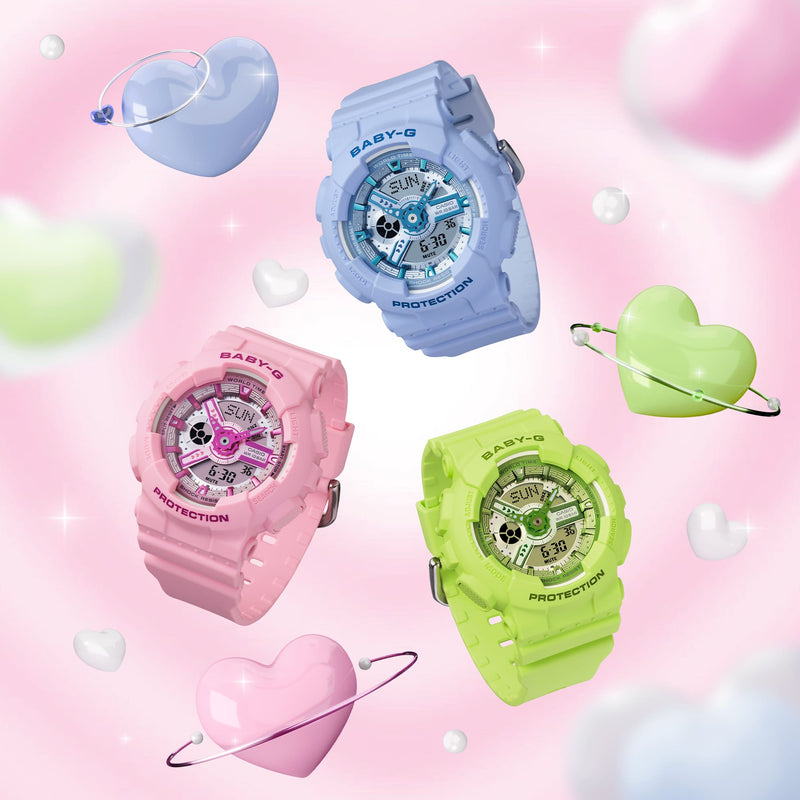 Baby-G Blue Dial Blue Resin Band Watch BA110YK-2A