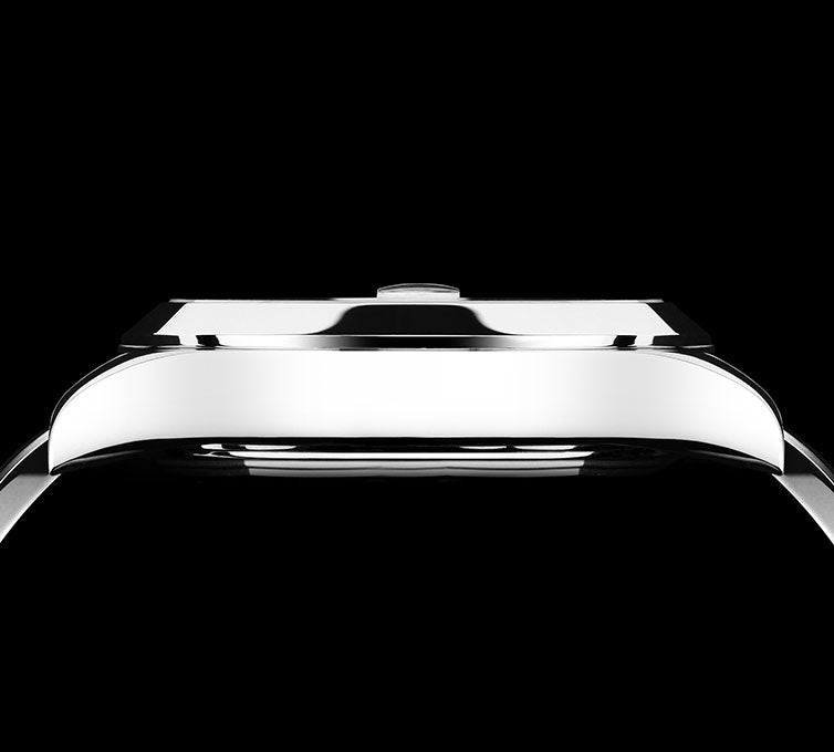 Sleek, modern wristwatch viewed from the side profile.