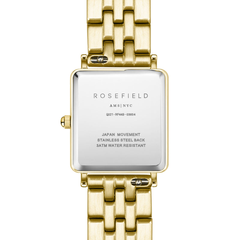 Rosefield Boxy XS Emerald Steel Gold Watch BEGSG-Q050