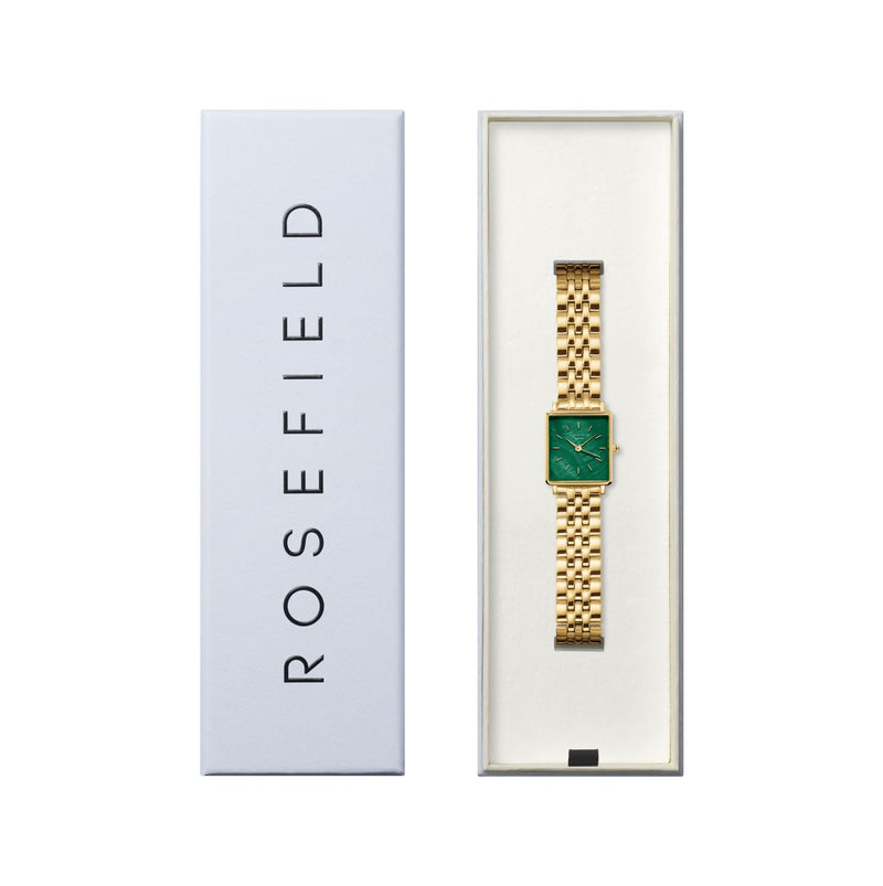 Rosefield Boxy XS Emerald Steel Gold Watch BEGSG-Q050