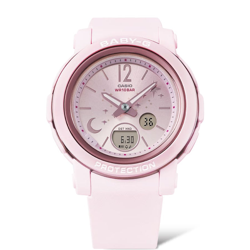 BABY-G DUO Moon and Stars Pink Resin Band Watch BGA290DS-4A