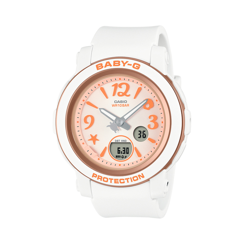 Baby-G Pink Dial White Resin Band Watch BGA290US-4A