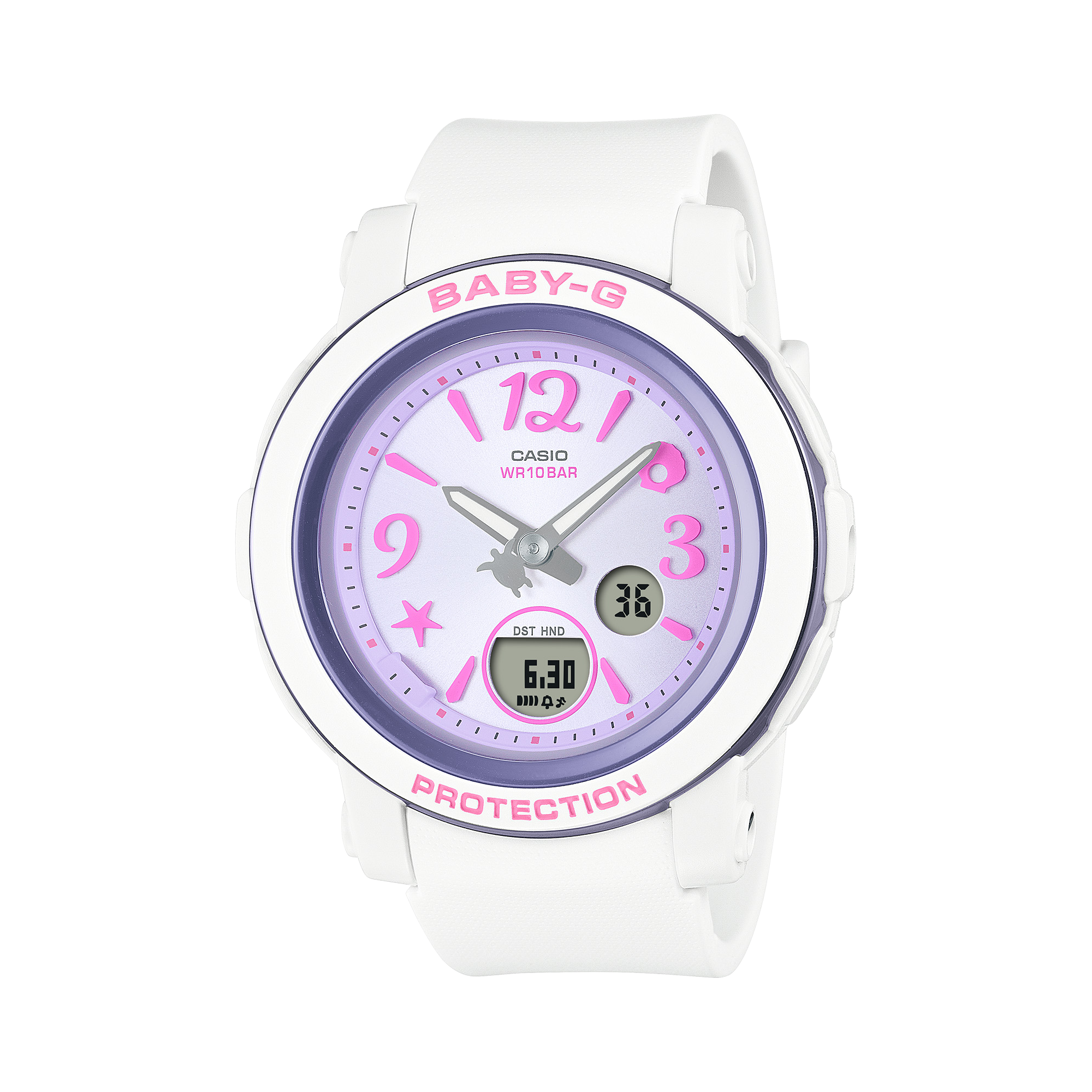 Baby-G Purple Dial White Resin Band Watch BGA290US-6A