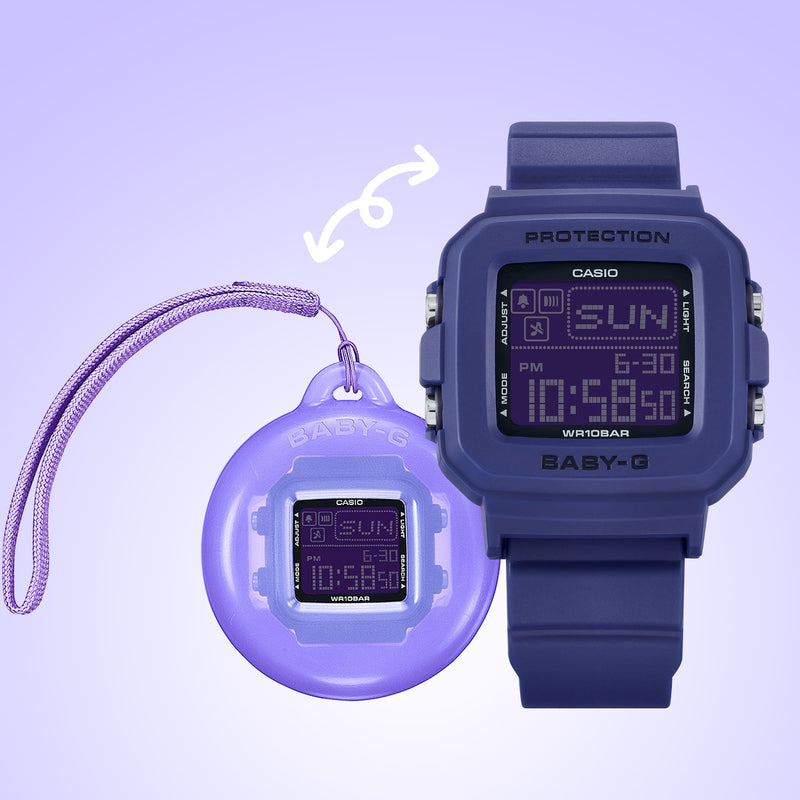 Baby-G Digital Holder Set Violet Resin Band Watch BGD10K-2D