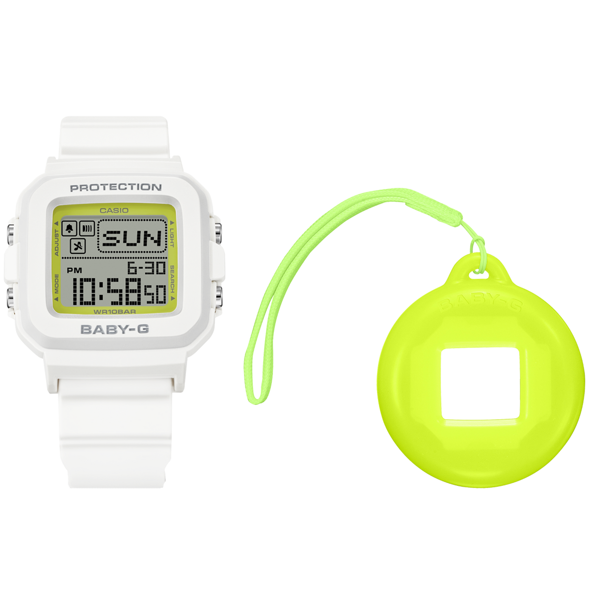 Baby-G Digital Holder Set White Resin Band Watch BGD10K-7D