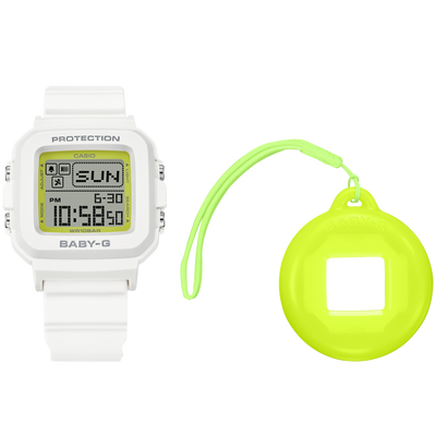 Baby-G Digital Holder Set White Resin Band Watch BGD10K-7D