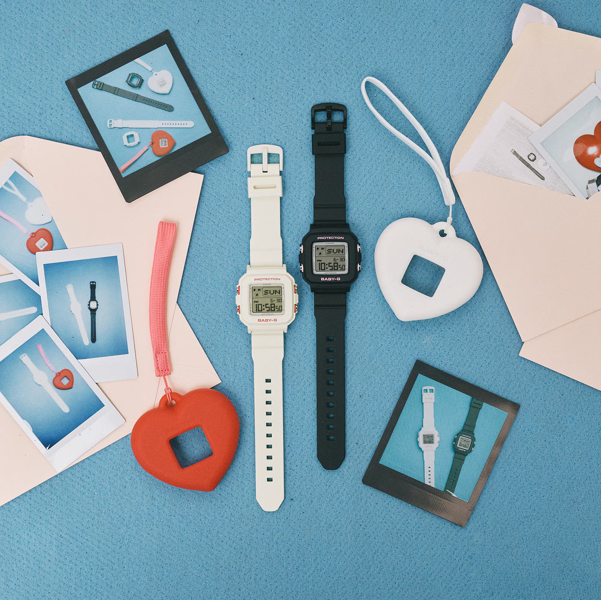 Baby-G Digital Pink Heart Pop Dial White Resin Band Watch BGD10KH-7D