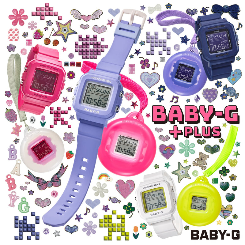 Baby-G Digital Holder Set White Resin Band Watch BGD10K-7D