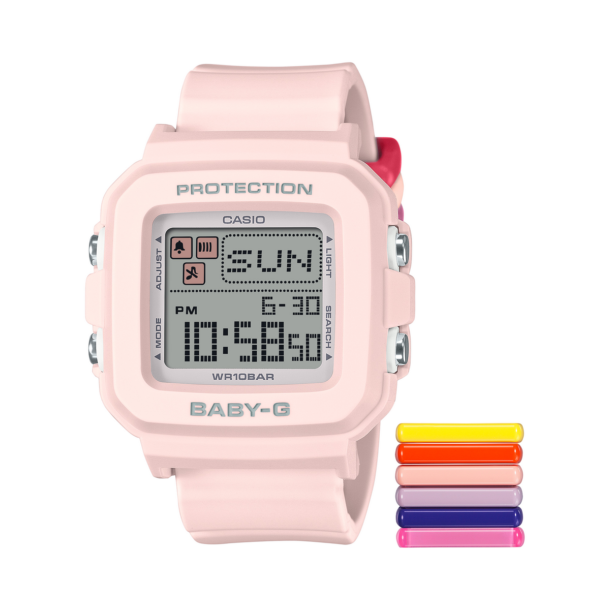 Baby-G Grey Dial Pink Resin Band Watch BGD10L-4D