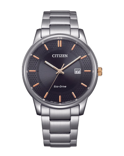 Citizen Eco-Drive Black Dial Stainless Steel Watch BM6977-70E