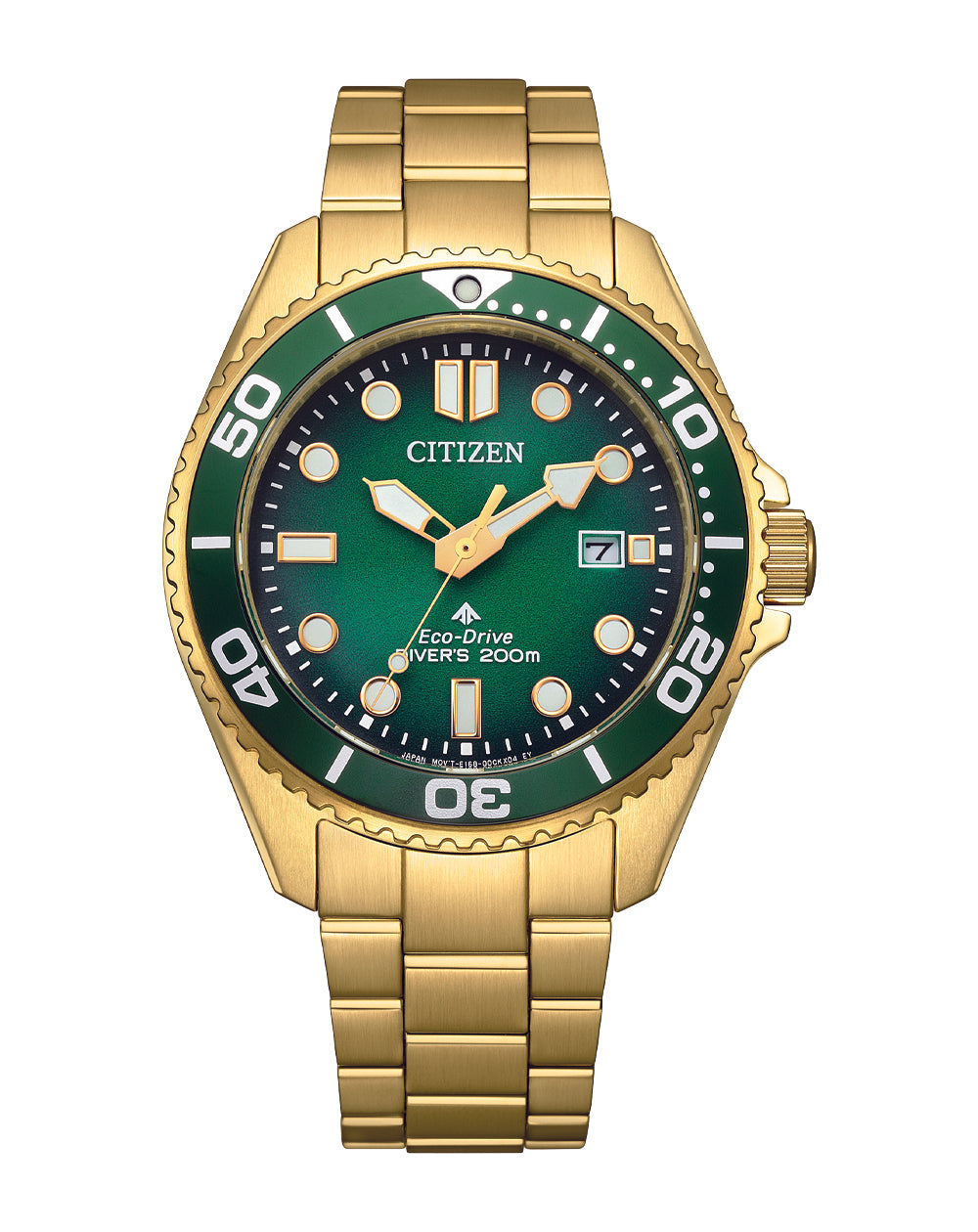 Citizen Promaster Marine Diver Green Dial Stainless Steel Watch BN0262-59W