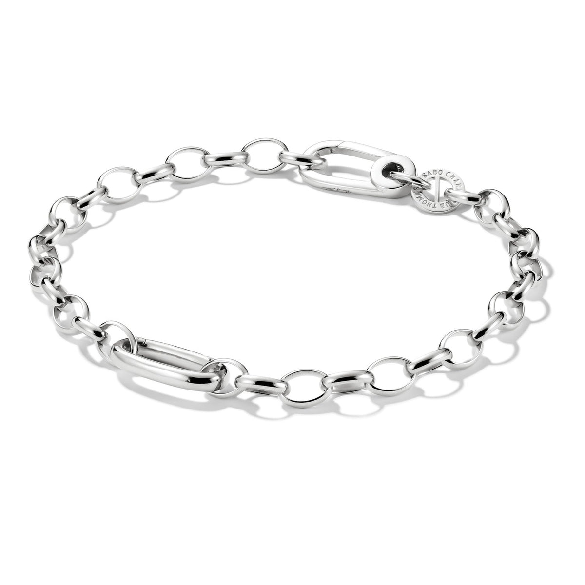 Thomas Sabo Silver-Plated Charm Club Bracelet with Connect Link TC1202M-15 TC1202M-15 front packshot