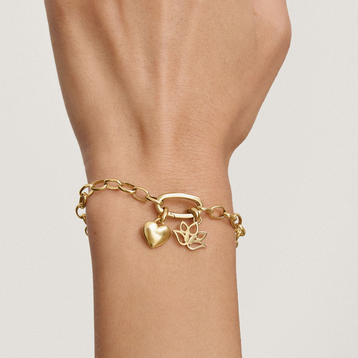 Thomas Sabo Gold-Tone Stainless Steel Charm Club Bracelet with Connect Link TC1202SY-15 view 2
