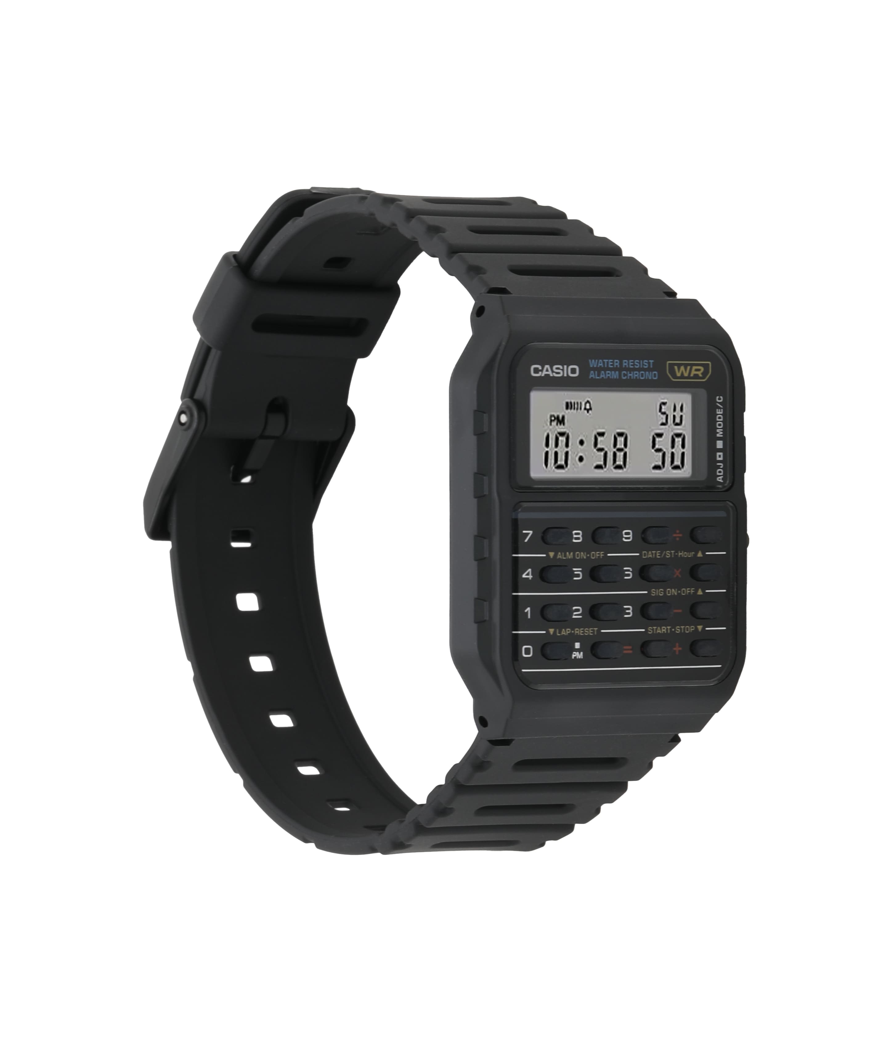 Casio Calculator Data Bank Black Resin Band Watch CA53W-1