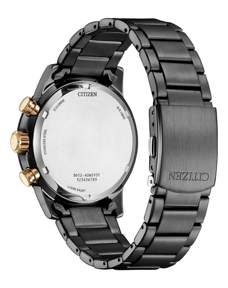 Citizen Eco-Drive Black Dial Stainless Steel Watch CA0746-85E