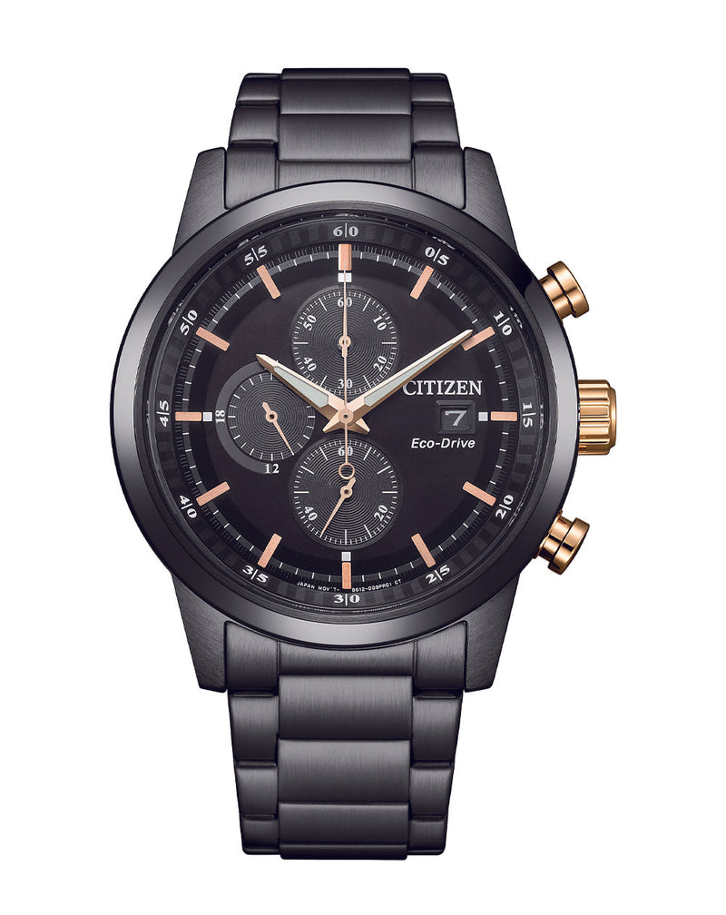 Citizen Eco-Drive Black Dial Stainless Steel Watch CA0746-85E