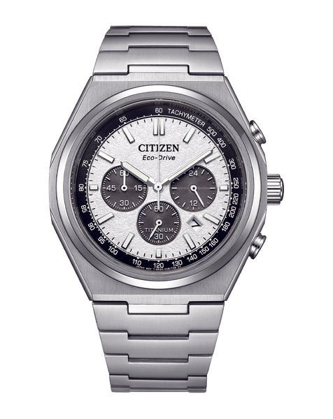 Citizen Eco-Drive Zenshin Chrono Teal Dial Titanium Watch CA4610-85A