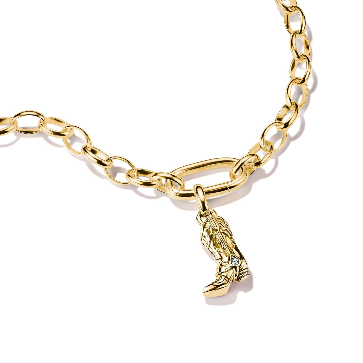 Thomas Sabo Gold-Plated Cowboy Boot Charm with White Zirconia CCC1325MY CCC1325MY view 2