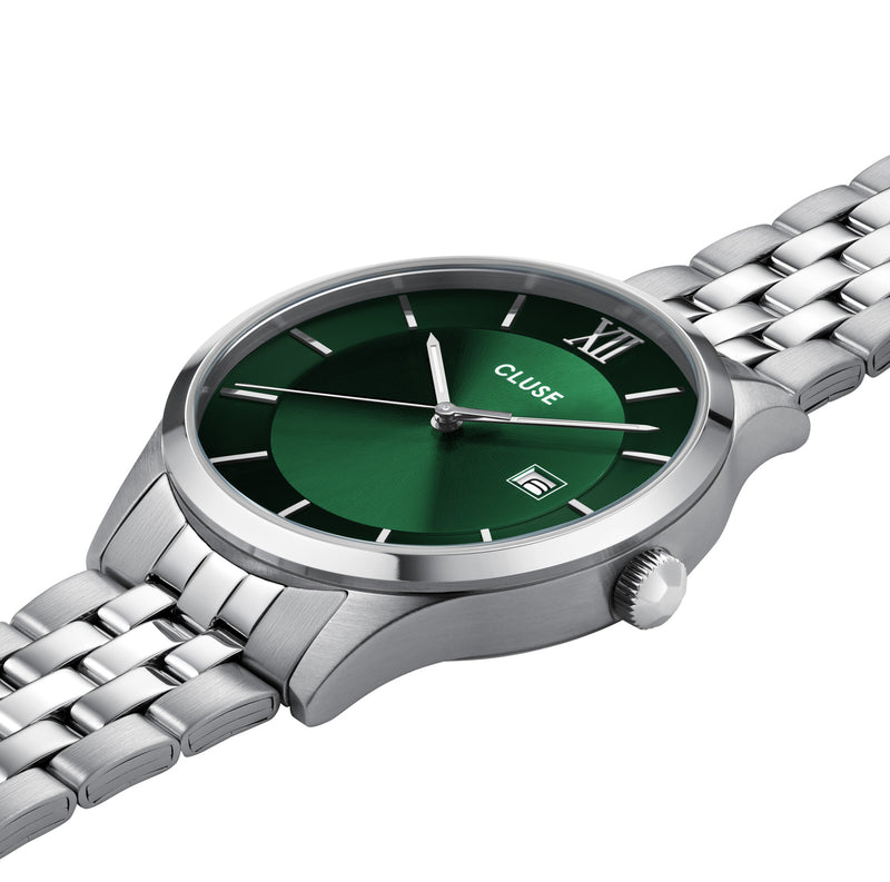 CLUSE Mens Aravis Green Steel Link Watch CW22702