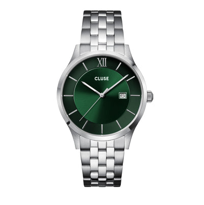 CLUSE Mens Aravis Green Steel Link Watch CW22702