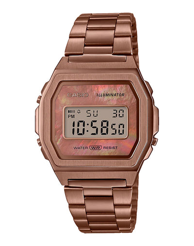 Casio Vintage Rose Gold Stainless Steel Watch A1000RG-5E