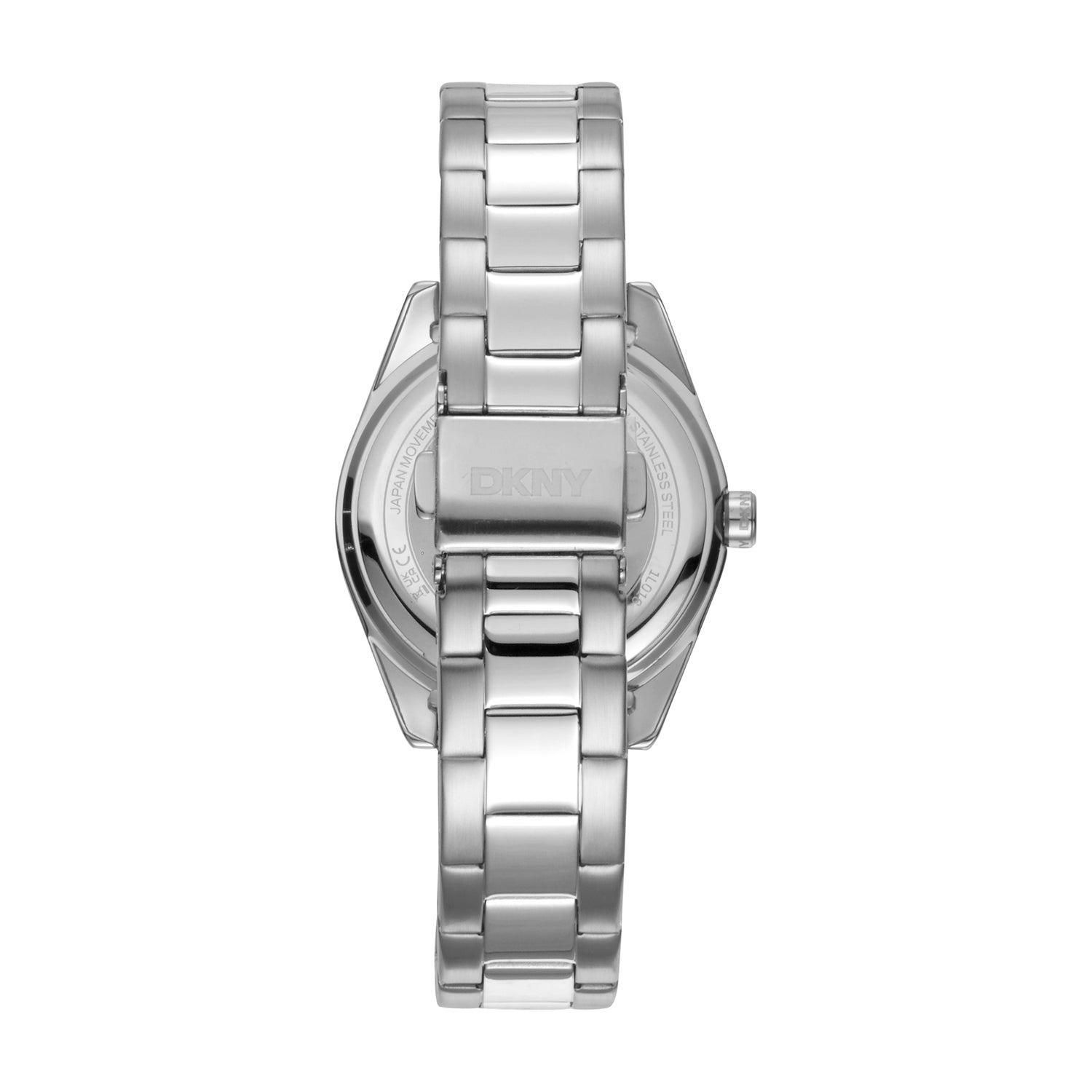 DKNY Silver Stainless Steel Logo Chambers Midi Womens Watch 34mm